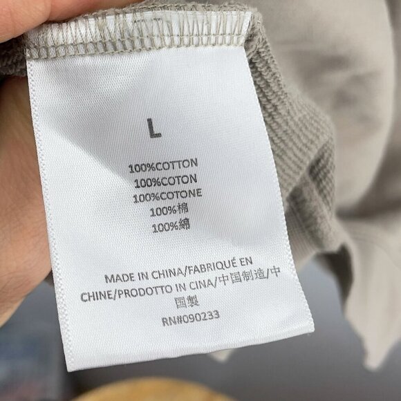 Fear of God Essentials Short Sleeves Taupe Greige Cotton Sweatshirt Size L - Picture 9 of 9